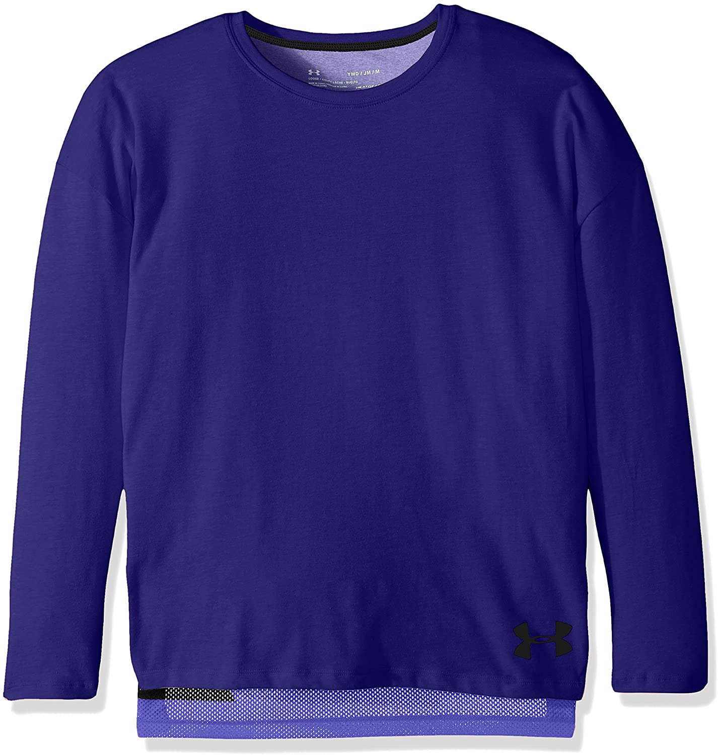 530 Youth X-Large Under Armour Girls Double Knit 1//2 Zip //White Constellation Purple